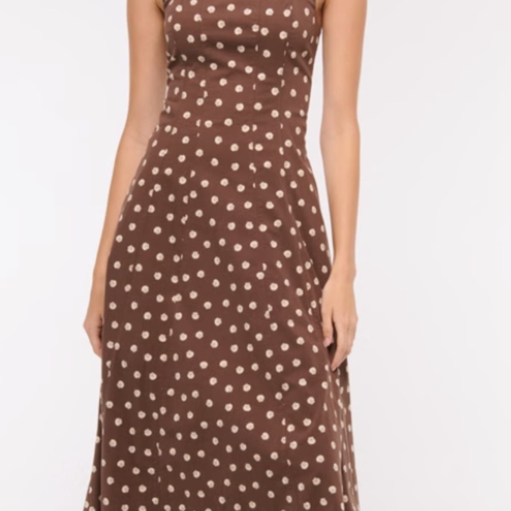 Abercrombie & Fitch Brown Shell Print Midi Mila Sundress